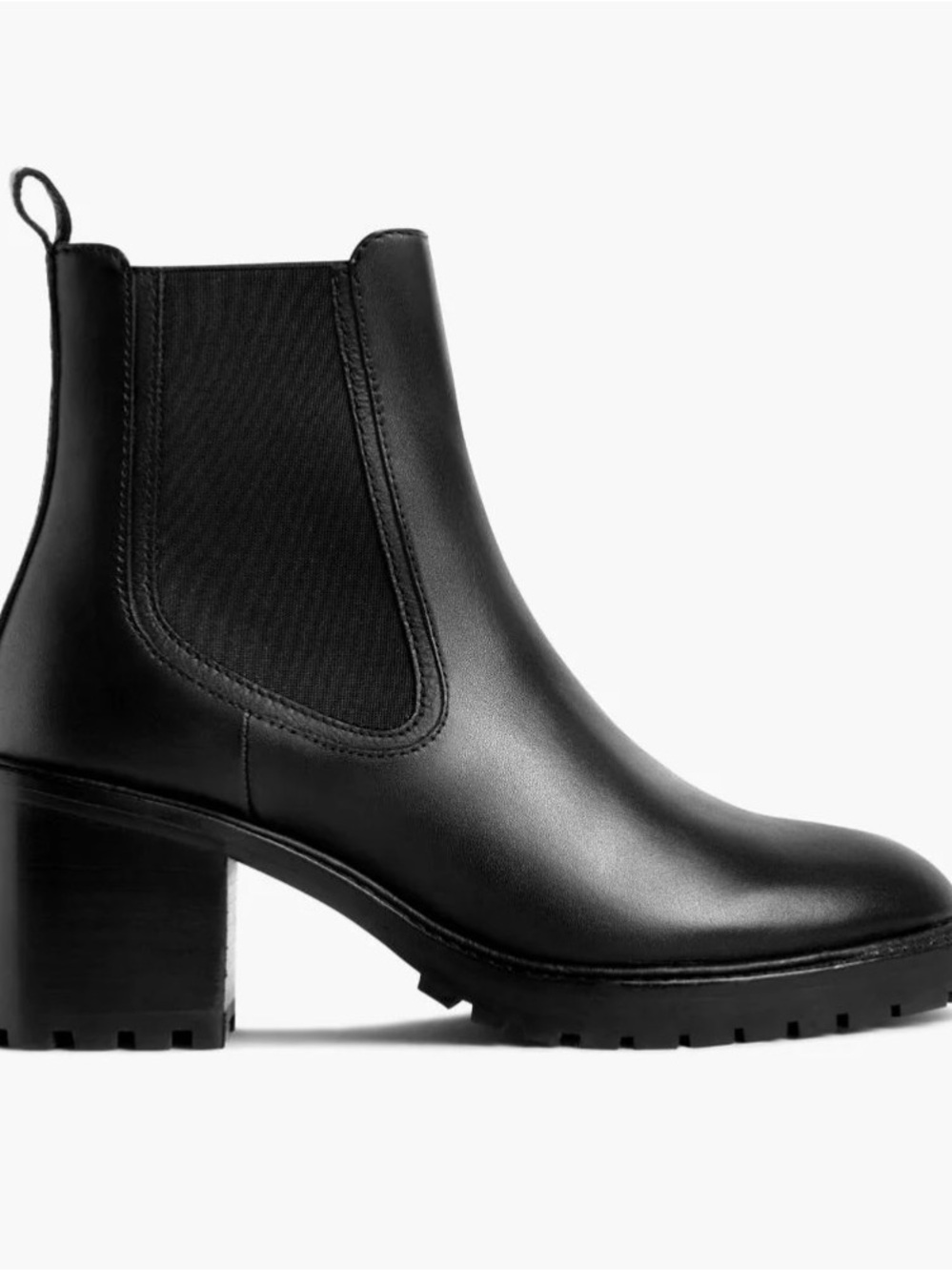 Thursday Boot Company Black Leather Chelsea Block-Heel Ankle Boot